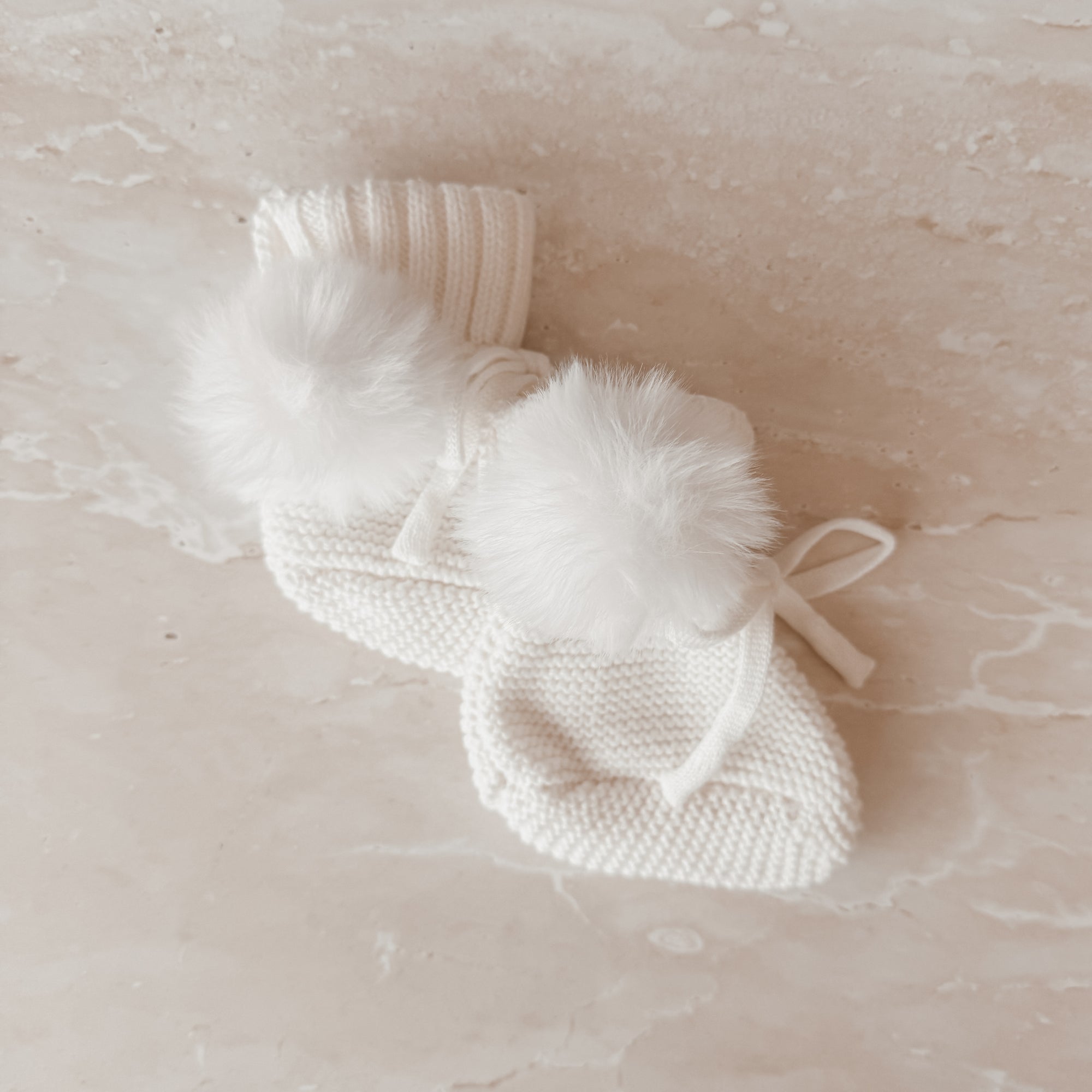 Mini Knit Booties - Pom Pom