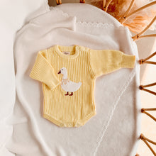 Load image into Gallery viewer, Goose Chunky Knit Romper - Lemon
