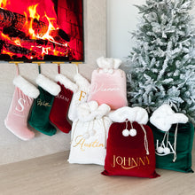 Load image into Gallery viewer, Personalised Holiday Santa Sack (New) - Burgundy