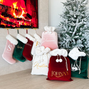 Personalised Holiday Santa Sack (New) - Burgundy