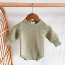 Load image into Gallery viewer, Long Sleeve Knit Romper - Apple