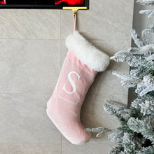 Load image into Gallery viewer, Personalised Holiday Velvet Stocking (New) - Blush