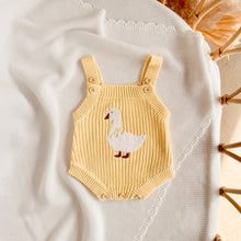 Load image into Gallery viewer, Goose Singlet Knit Romper - Lemon