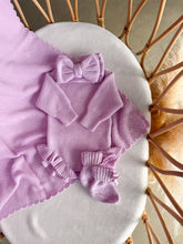 Load image into Gallery viewer, Heirloom Scallop Knit Blanket - Lilac
