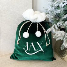 Load image into Gallery viewer, Personalised Holiday Santa Sack (New) - Emerald