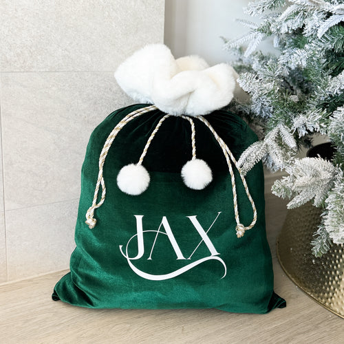 Personalised Holiday Santa Sack (New) - Emerald