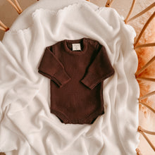 Load image into Gallery viewer, Long Sleeve Knit Romper - Espresso