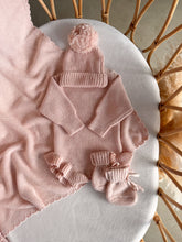 Load image into Gallery viewer, Long Sleeve Frill Leg Knit Romper - Pink Lemonade