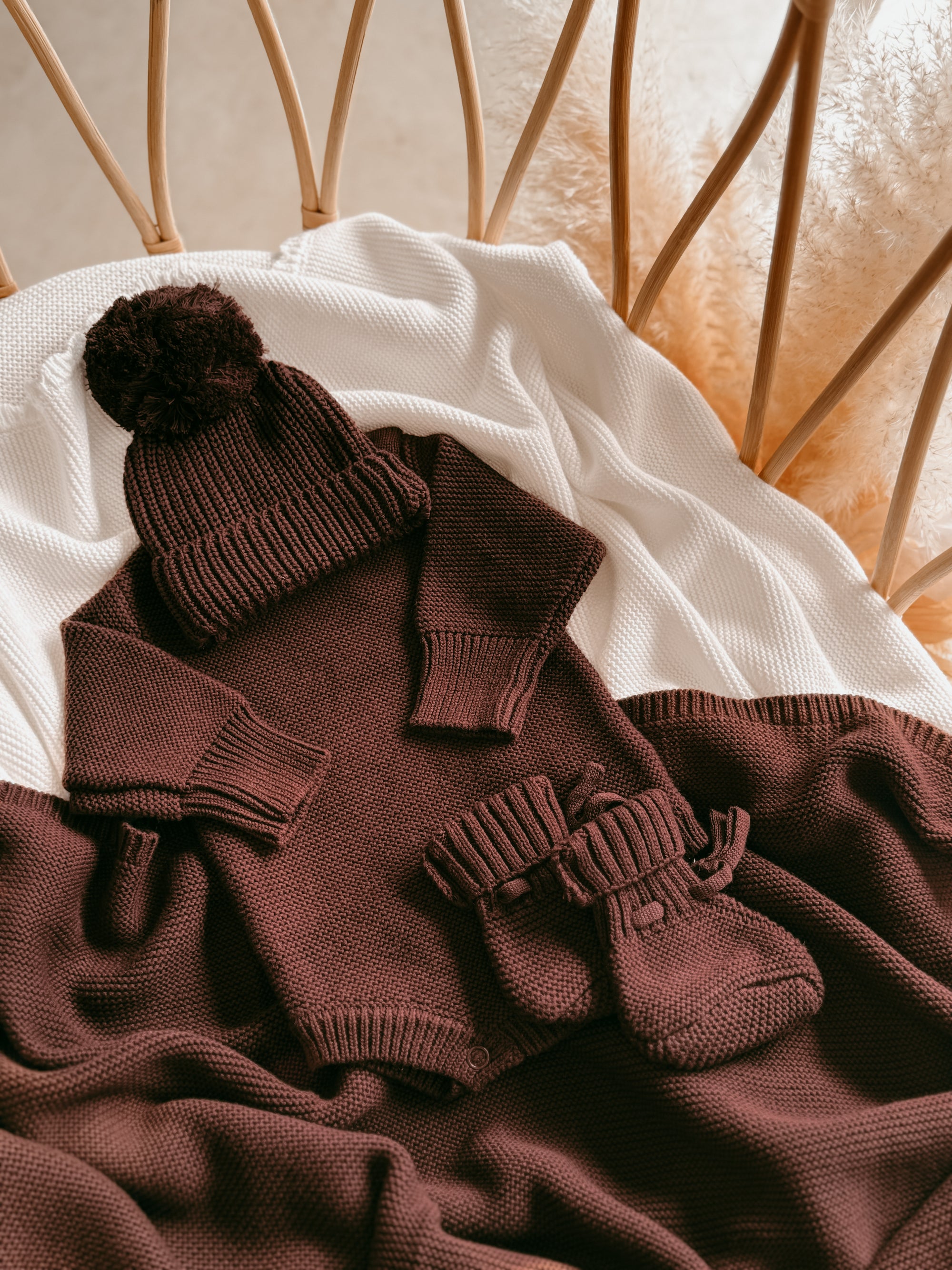 Long Sleeve Knit Romper - Espresso