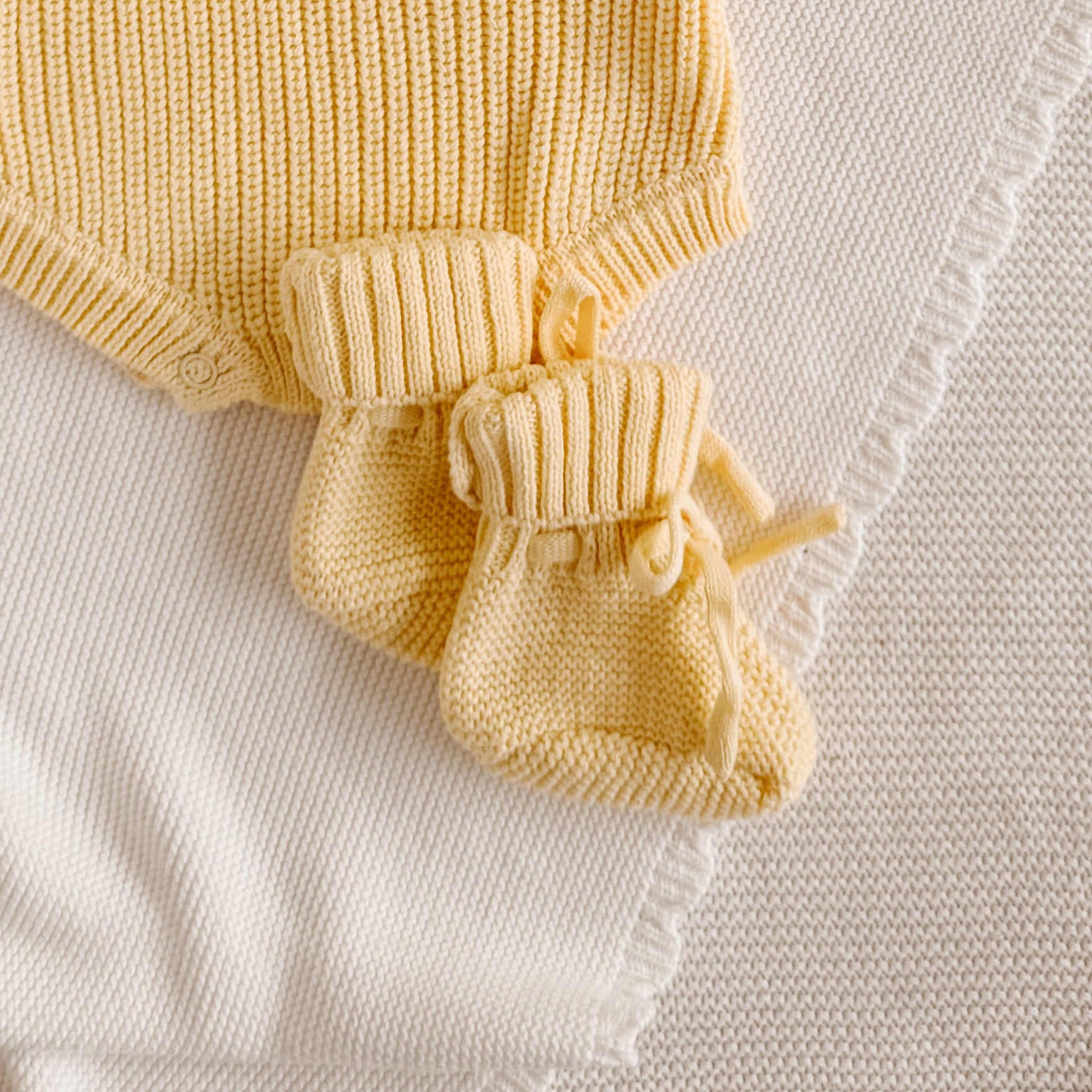 Mini Knit Booties - Lemon