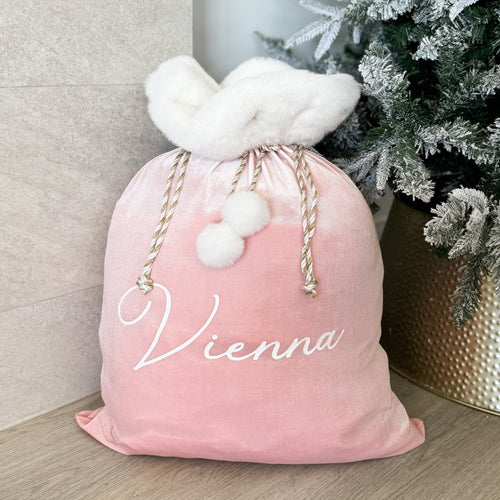 Personalised Holiday Santa Sack (New) - Blush