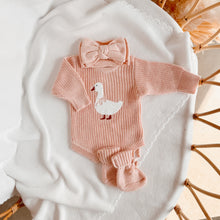 Load image into Gallery viewer, Goose Chunky Knit Romper - Pink Lemonade