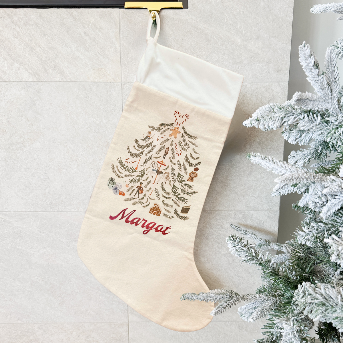Personalised Holiday Stocking - Linen - PRE ORDER - Est. Dispatch Early October