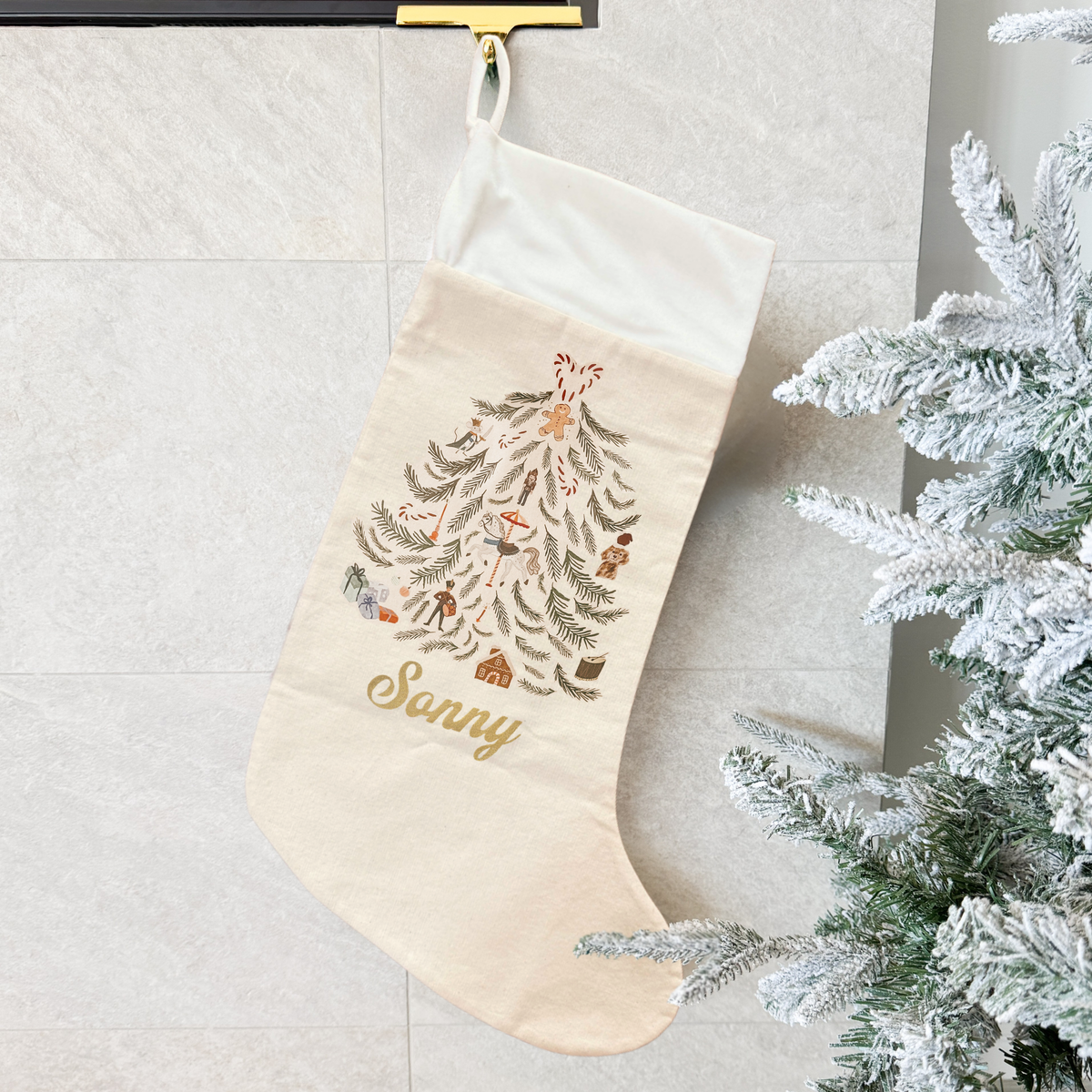 Personalised Holiday Stocking - Linen - PRE ORDER - Est. Dispatch Early October