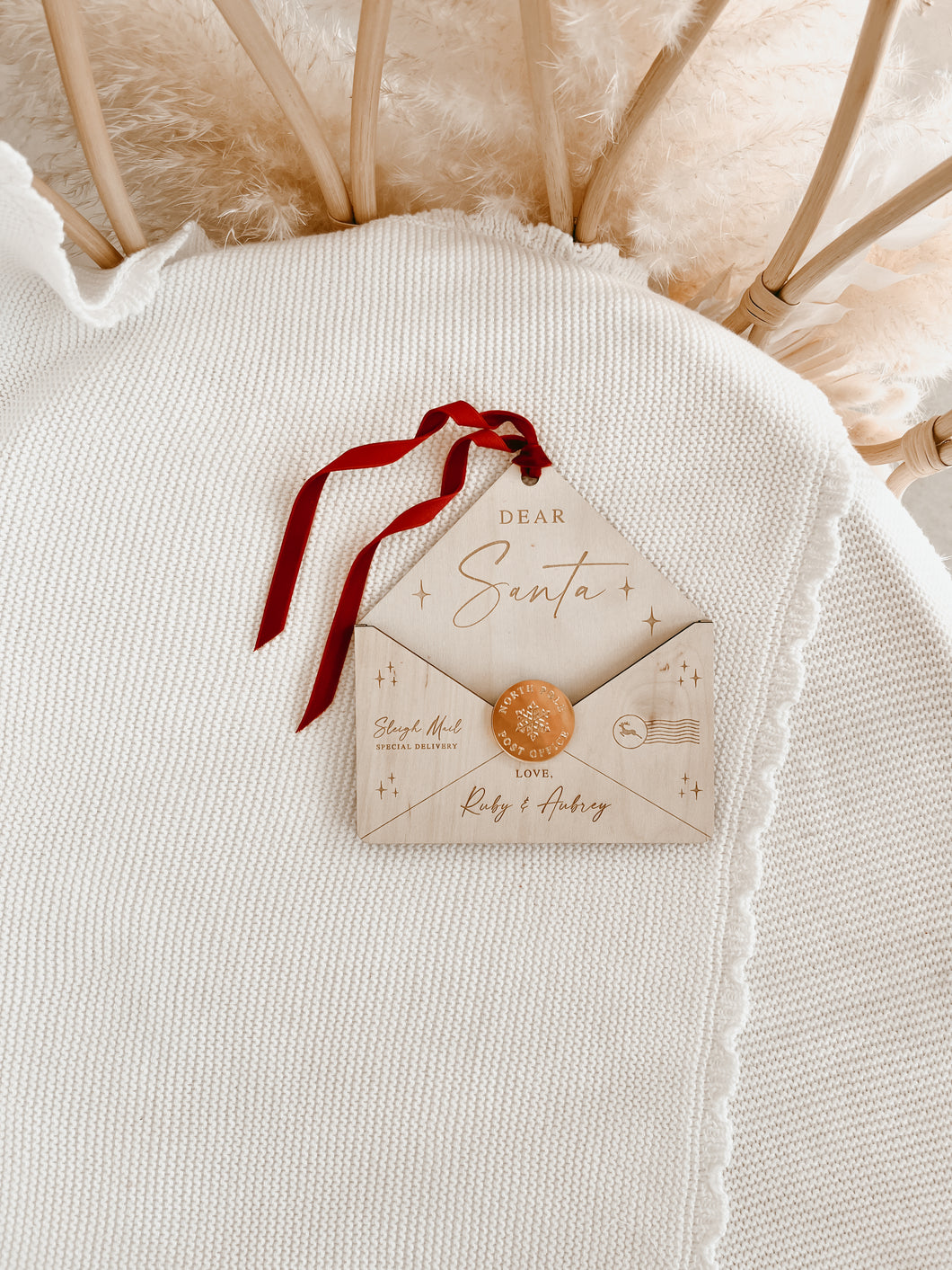 'Dear Santa' Wooden Letter Envelope - Personalised - PRE ORDER - Est. Dispatch End of September