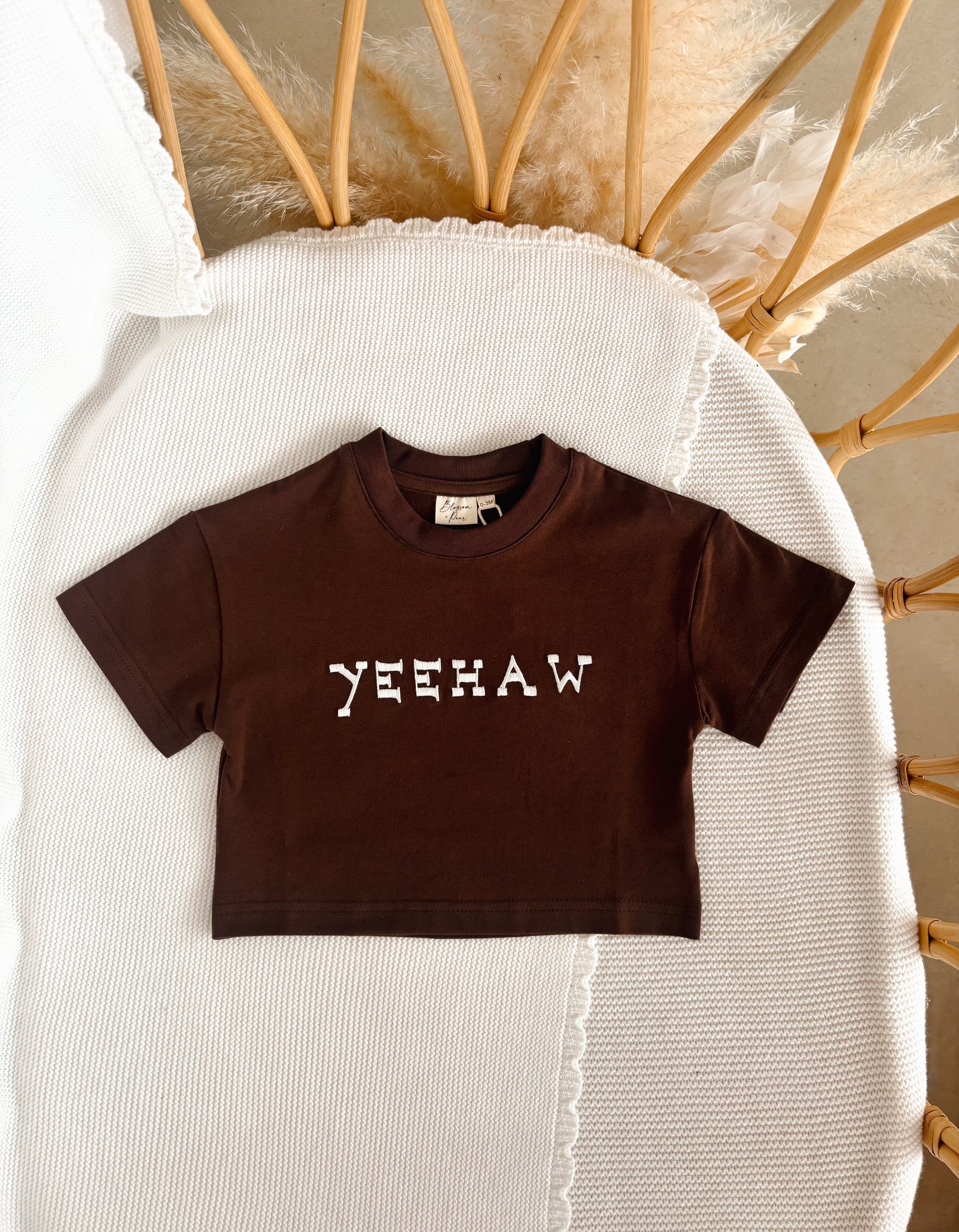 'Yeehaw' Slouch Tee - Espresso