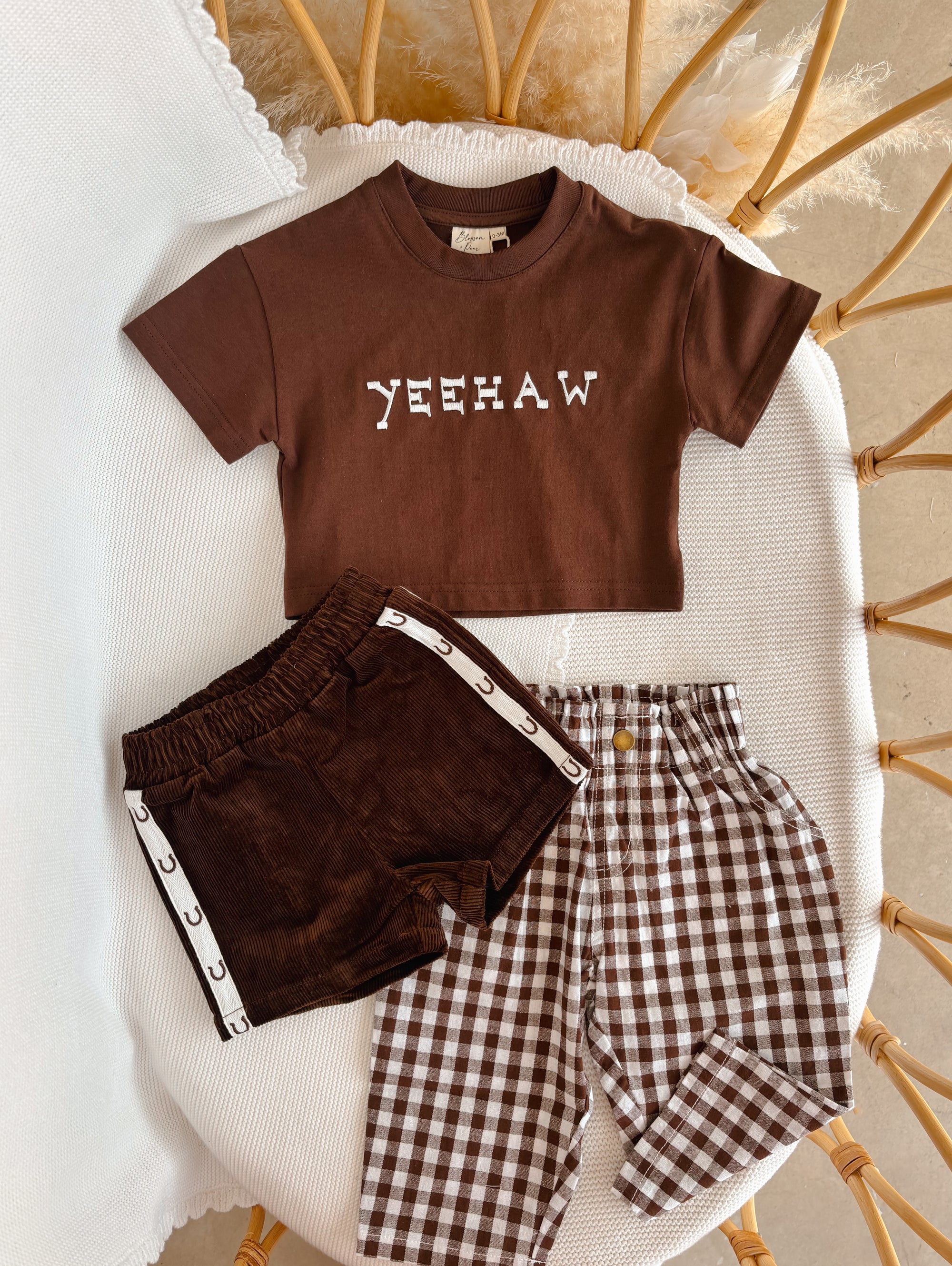 'Yeehaw' Slouch Tee - Espresso