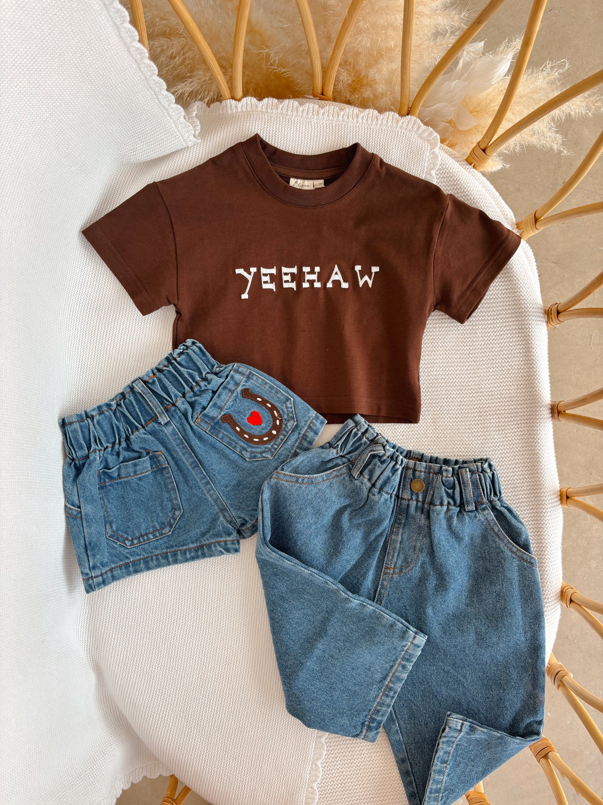 'Yeehaw' Slouch Tee - Espresso