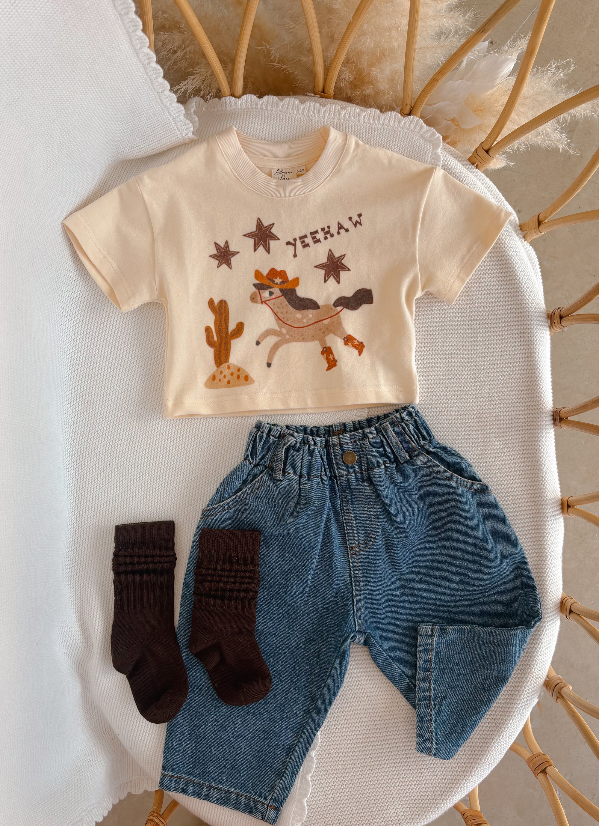 'Yeehaw' Slouch Tee - Buttermilk