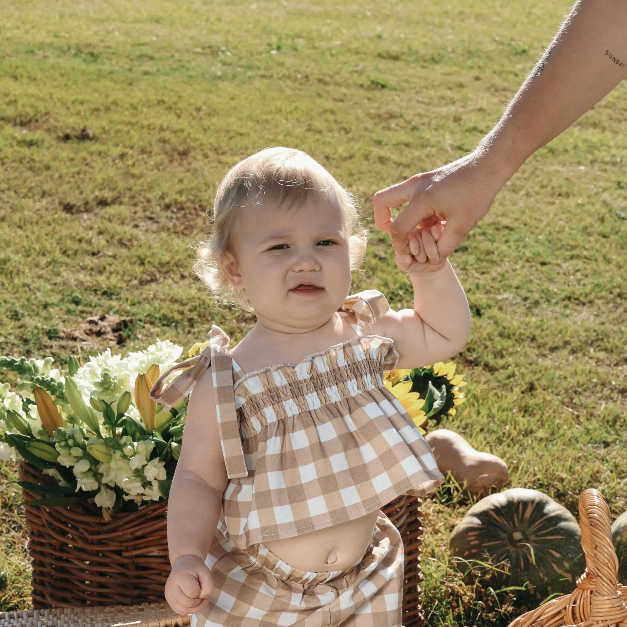 Toffee Gingham Two Piece Set