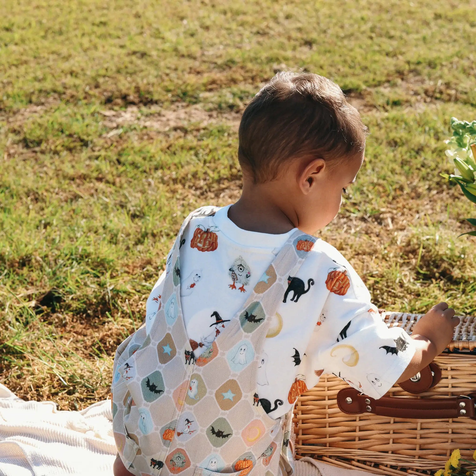 'Halloween Spookies' Denim Overalls