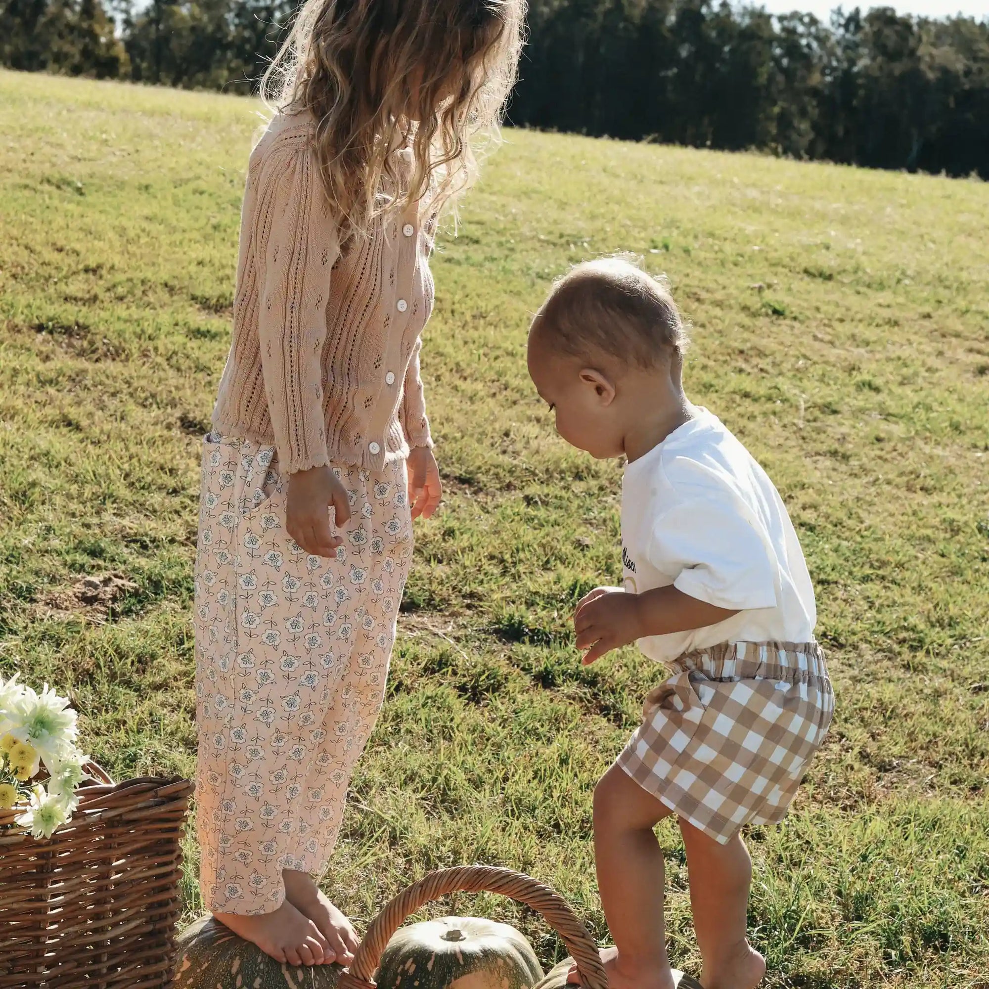 Kids Toffee Gingham Shorts