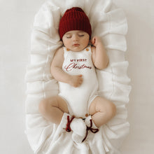 Load image into Gallery viewer, &#39;My First Christmas&#39; Singlet Knit Romper, Beanie &amp; Booties Bundle