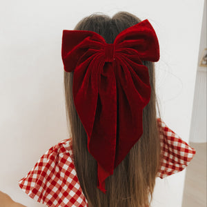 Hair Bow - Red Velvet