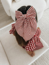 Load image into Gallery viewer, Hair Bow - Red Candy Stripe