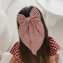Load image into Gallery viewer, Hair Bow - Red Candy Stripe