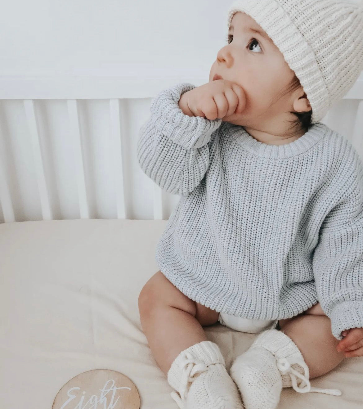Mini Knit Sweater - Powder Blue