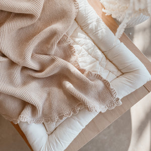 Heirloom Scallop Knit Blanket - 100% Cotton