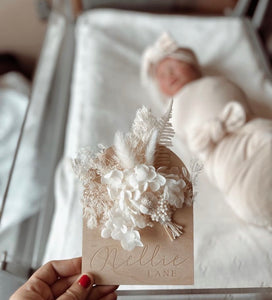 Dried Floral Announcement Plaque