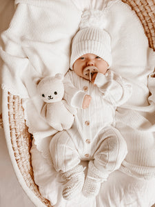 Ribbed Knit Romper - Milk
