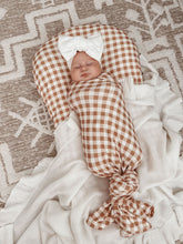 Load image into Gallery viewer, Gingham Bamboo Jersey Stretch Swaddle