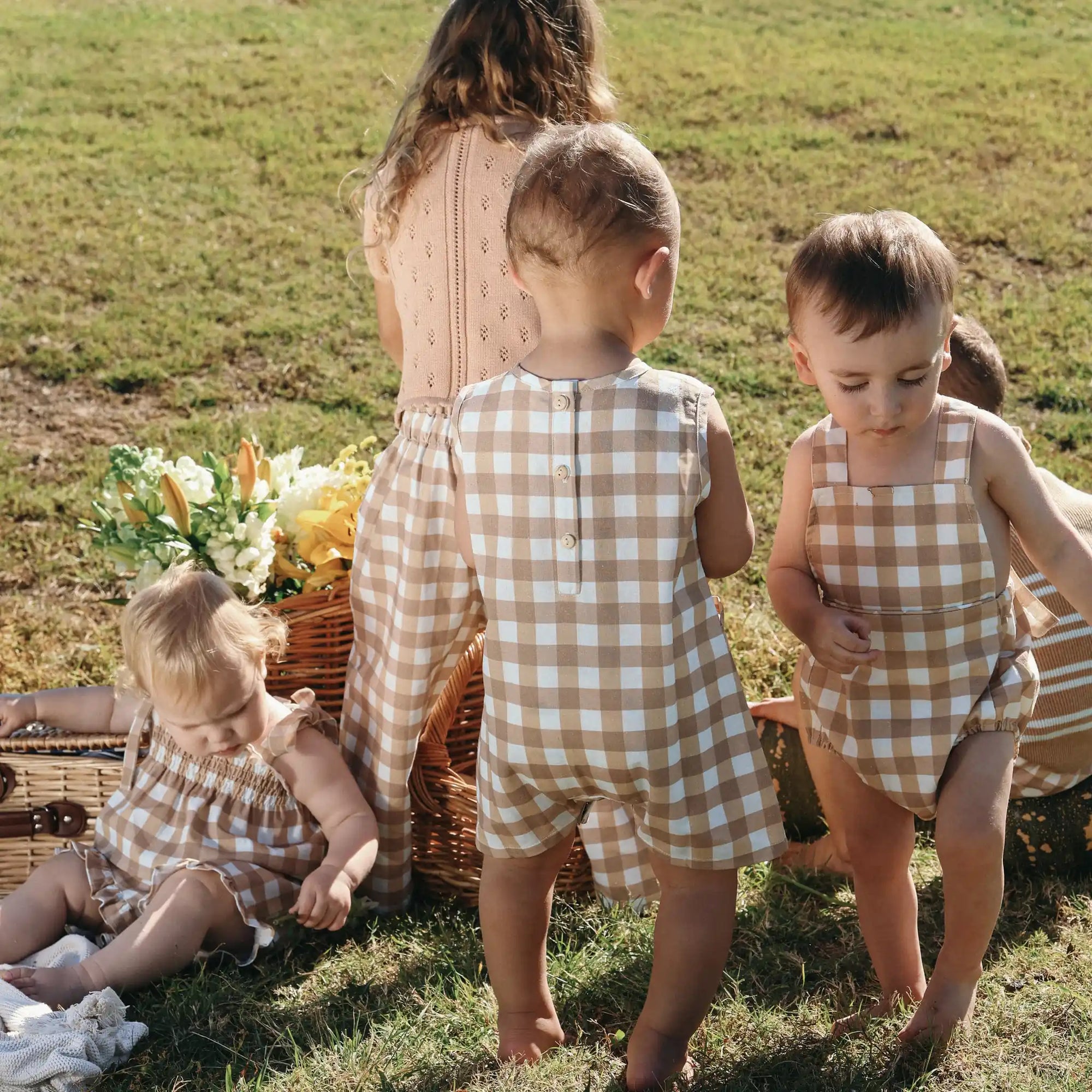 Toffee Gingham Playsuit
