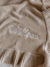 Load image into Gallery viewer, Heirloom Poppy Frill Knit Blanket