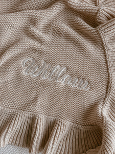 Heirloom Poppy Frill Knit Blanket