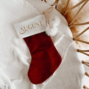 Personalised Holiday Velvet Stocking