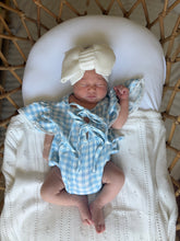 Load image into Gallery viewer, Bluebird Gingham Flutter Sleeve Romper
