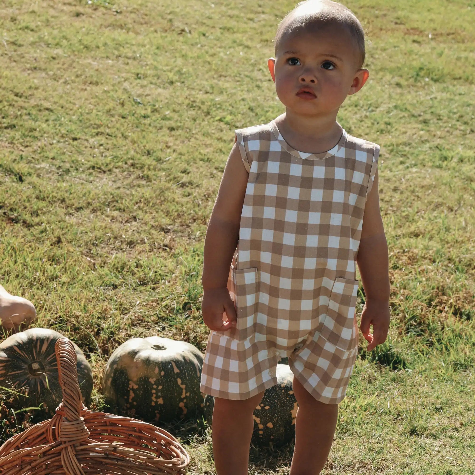 Toffee Gingham Playsuit