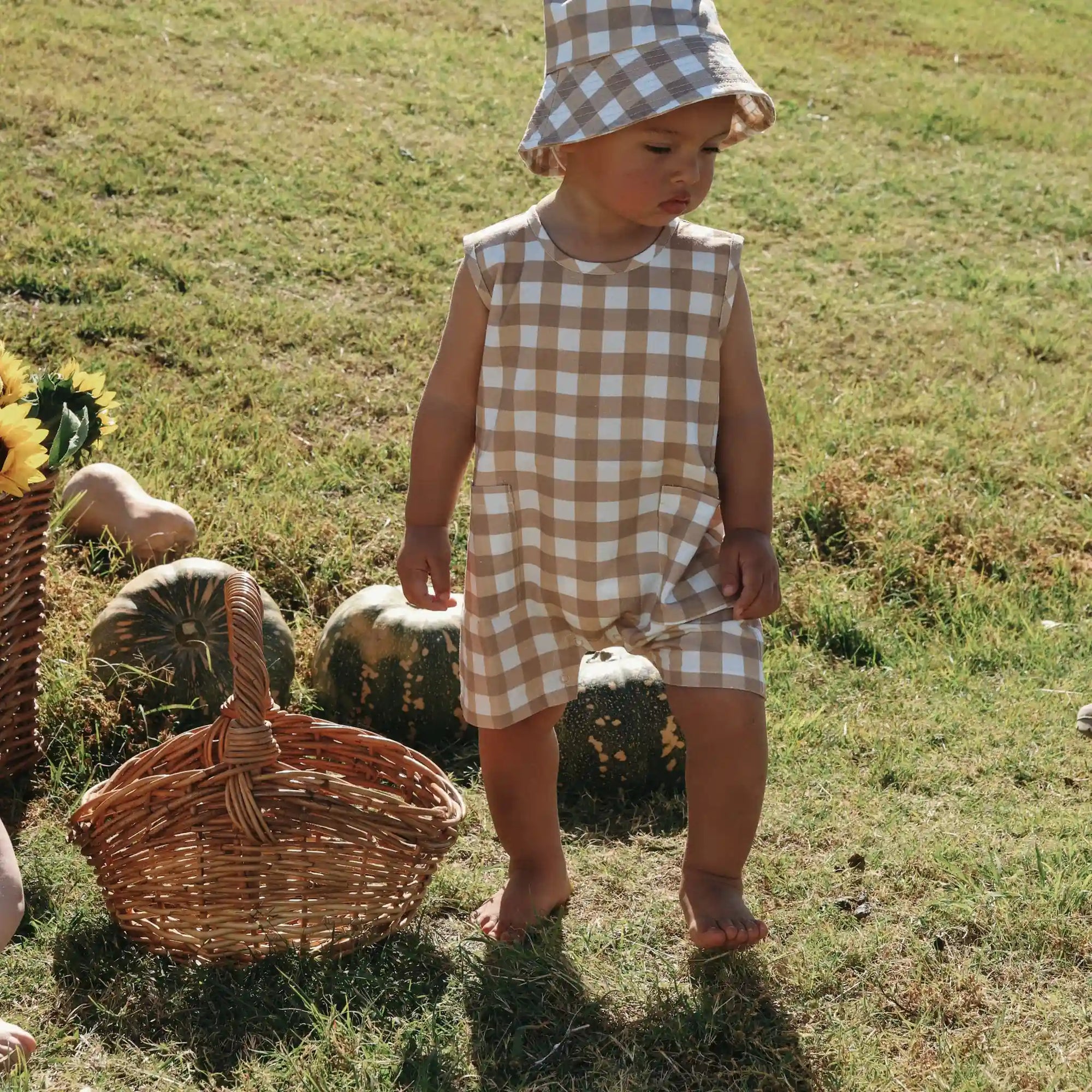 Toffee Gingham Playsuit