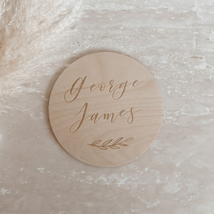 Custom Etched Wooden Name Plaque - 15cm