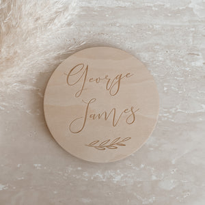 Custom Etched Wooden Name Plaque - 15cm