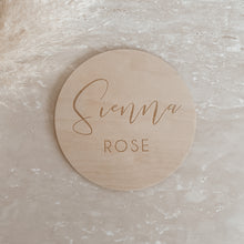 Load image into Gallery viewer, Custom Etched Wooden Name Plaque - 15cm