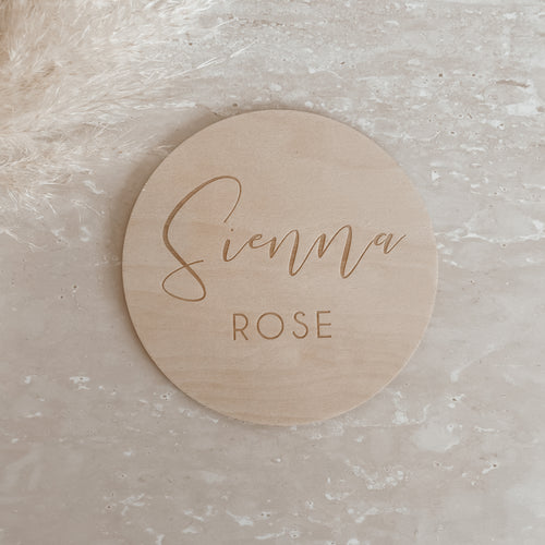 Custom Etched Wooden Name Plaque - 15cm