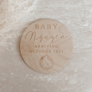 Custom Wooden Pregnancy Announcement Plaque - 15cm