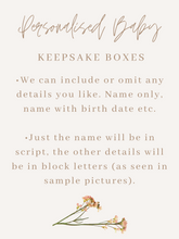 Load image into Gallery viewer, Replacement Lid for Large Size Etched Wooden Personalised Baby Keepsake Box