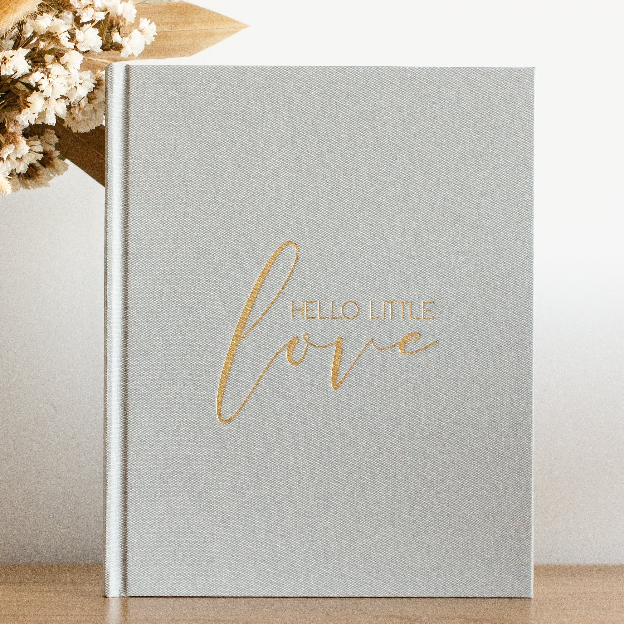 Hello Little Love - Baby Memory Book &amp; Black Ink-less Hand and Foot Print Kit
