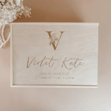 Load image into Gallery viewer, Replacement Lid for Regular Size Etched Wooden Personalised Baby Keepsake Box